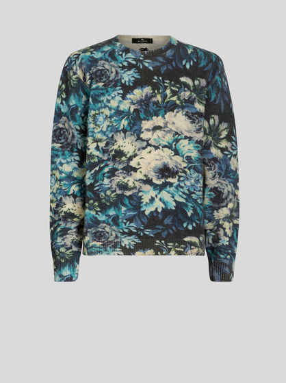 FLORAL FOLIAGE ROUND NECK JUMPER