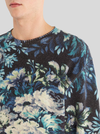 FLORAL FOLIAGE ROUND NECK JUMPER