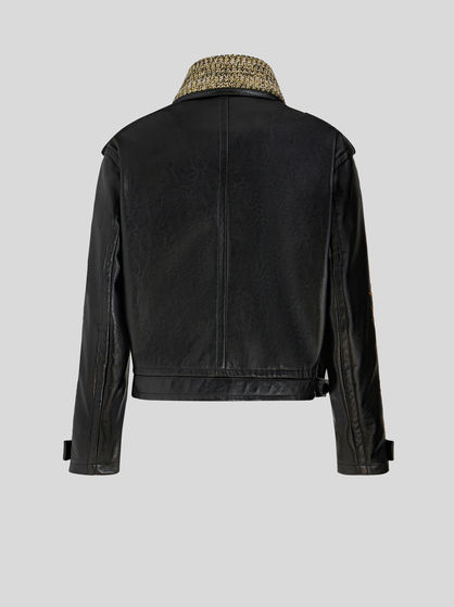 JACKET WITH FLORAL EMBROIDERY