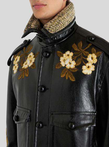 JACKET WITH FLORAL EMBROIDERY