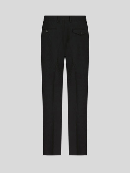 Trousers with tucks and side band | Men | Black | ETRO