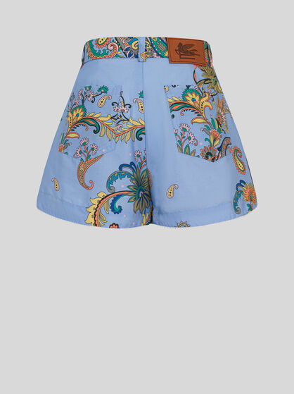 COTTON SHORTS WITH PLACED PRINT