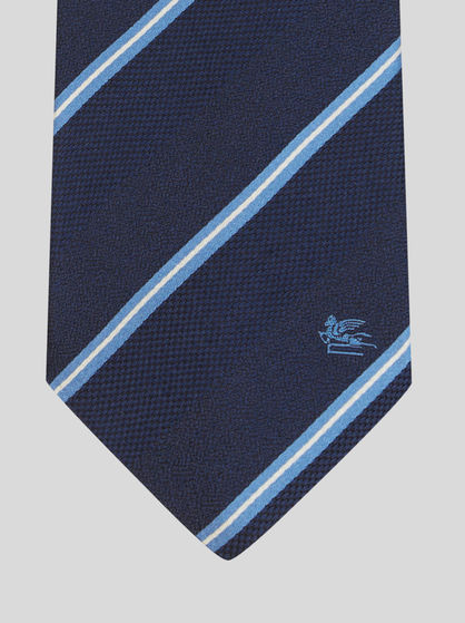 STRIPED SILK JACQUARD TIE