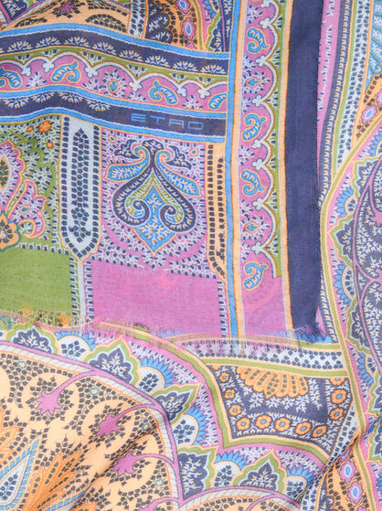 PATTERNED CASHMERE-BLEND SCARF