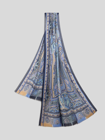 PATTERNED CASHMERE-BLEND SCARF