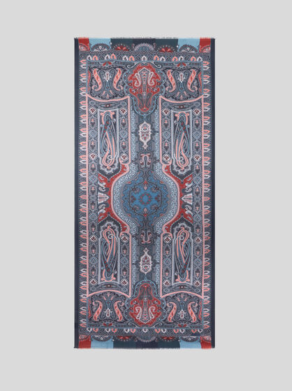 PRINTED CASHMERE AND SILK SCARF