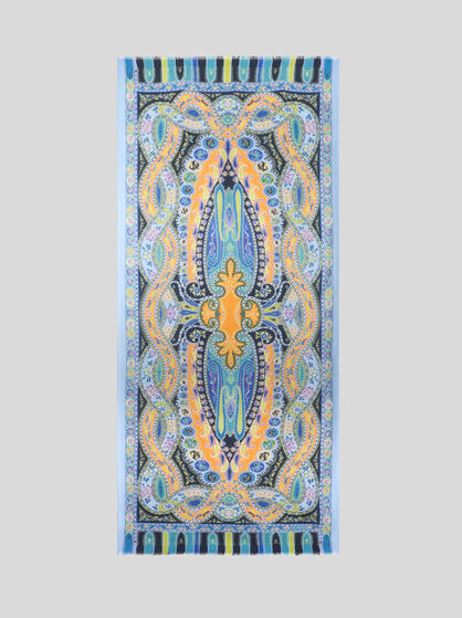 PAISLEY WOOL AND SILK SCARF