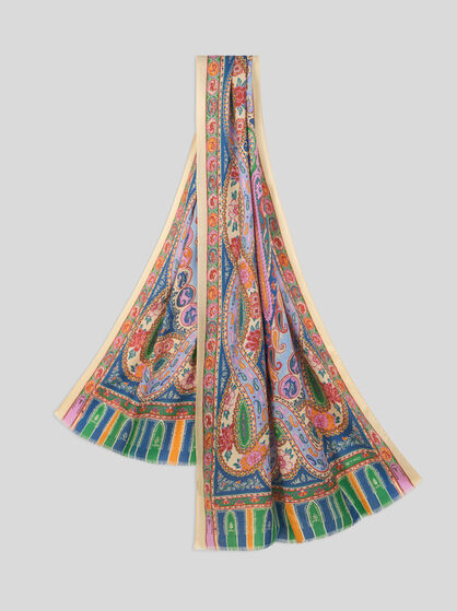 PAISLEY WOOL AND SILK SCARF