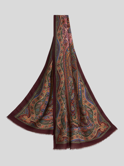 PAISLEY SILK AND WOOL SCARF | Scarves | ETRO