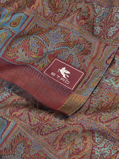WOOL AND SILK JACQUARD SCARF