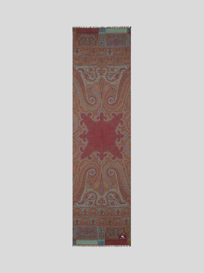 WOOL AND SILK JACQUARD SCARF