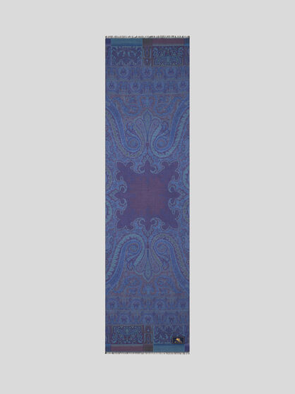 WOOL AND SILK JACQUARD SCARF