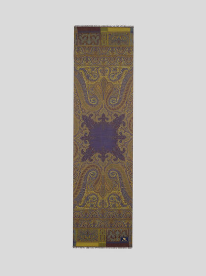 WOOL AND SILK JACQUARD SCARF