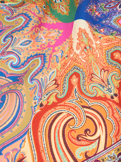 PATTERNED SILK TWILL POCKET SQUARE