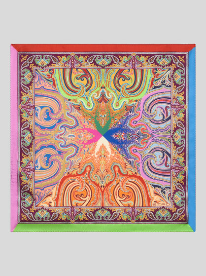 PATTERNED SILK TWILL POCKET SQUARE