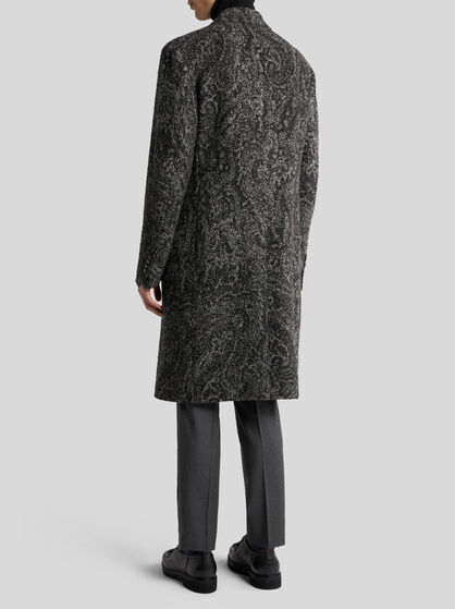 WOOL-BLEND JACQUARD COAT