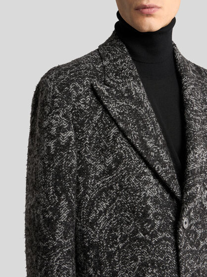 WOOL-BLEND JACQUARD COAT