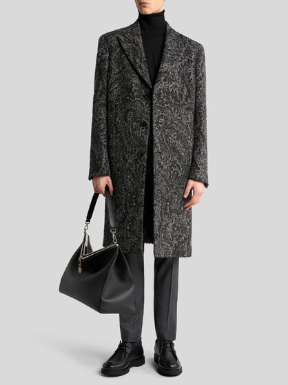 WOOL-BLEND JACQUARD COAT