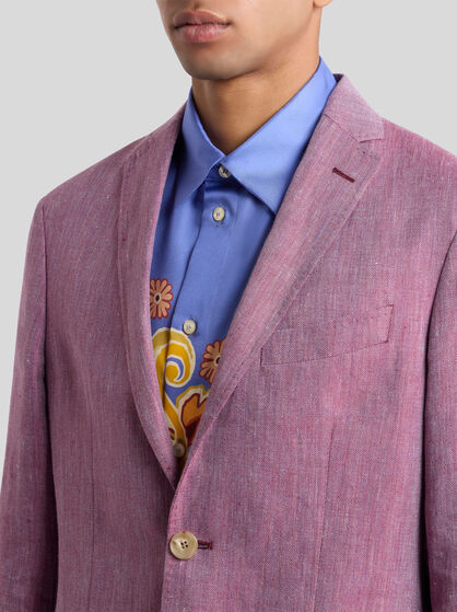 SLUB LINEN-BLEND BLAZER