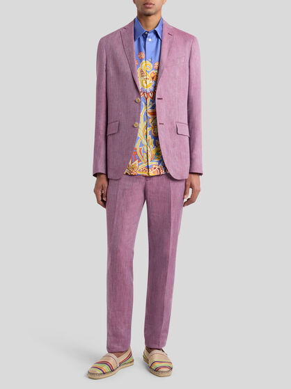 SLUB LINEN-BLEND BLAZER
