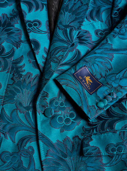 FLORAL LEAFY SINGLE-BREASTED BLAZER
