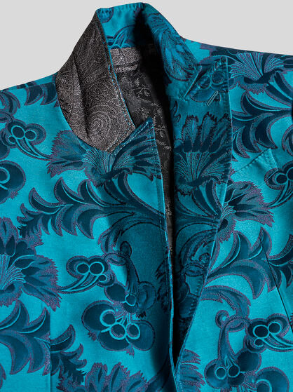 FLORAL LEAFY SINGLE-BREASTED BLAZER