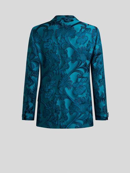 FLORAL LEAFY SINGLE-BREASTED BLAZER