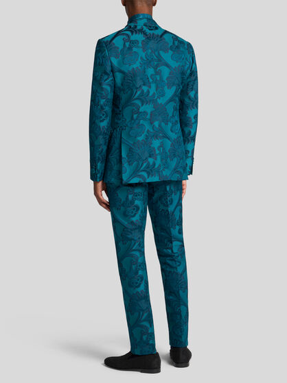 FLORAL LEAFY SINGLE-BREASTED BLAZER
