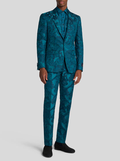 FLORAL LEAFY SINGLE-BREASTED BLAZER