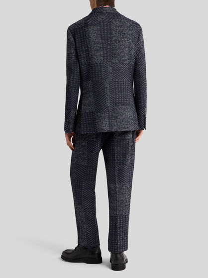 WOOL-BLEND PATCHWORK BLAZER
