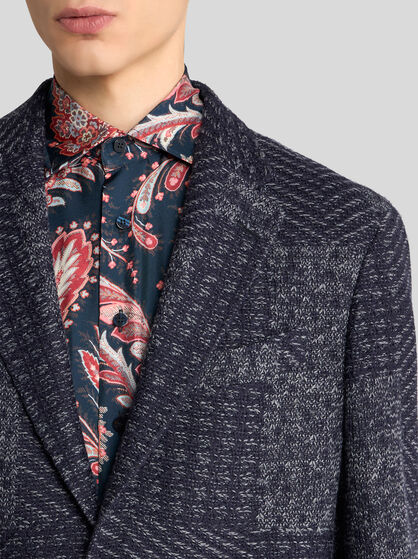 WOOL-BLEND PATCHWORK BLAZER