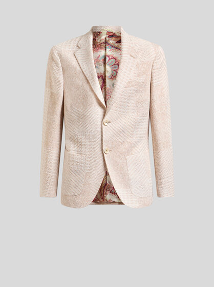 WOOL-BLEND PATCHWORK BLAZER
