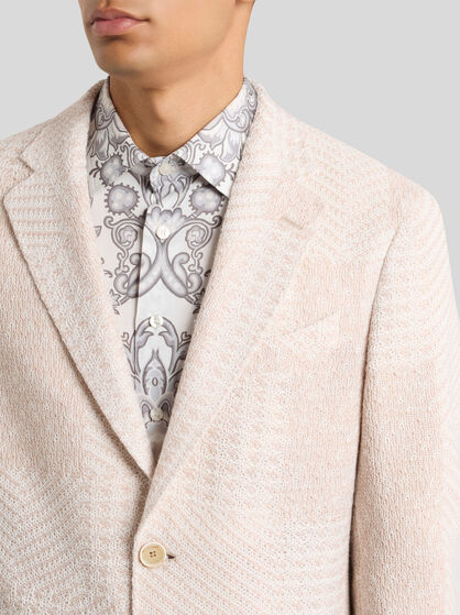 WOOL-BLEND PATCHWORK BLAZER