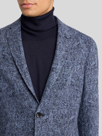 SINGLE-BREASTED WOOL JACQUARD BLAZER