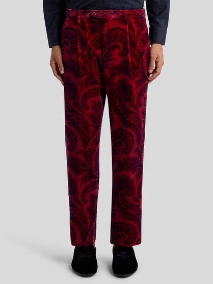 VELVET TROUSERS WITH PRINT