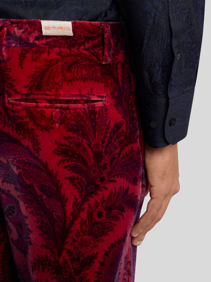 VELVET TROUSERS WITH PRINT