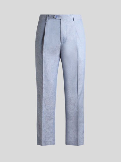 PAISLEY COTTON JACQUARD TROUSERS
