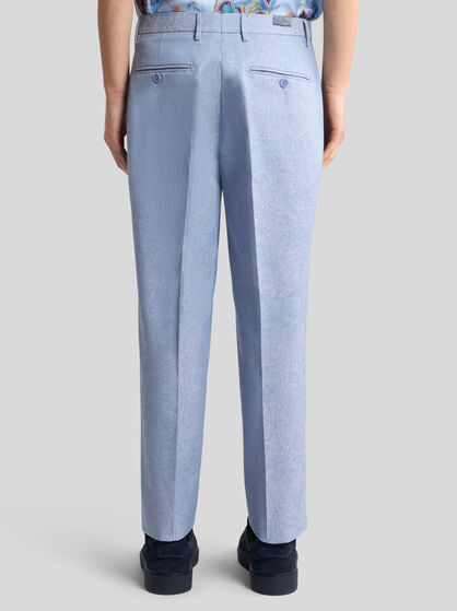 PAISLEY COTTON JACQUARD TROUSERS