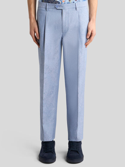 PAISLEY COTTON JACQUARD TROUSERS