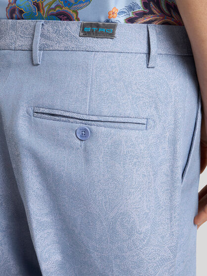PAISLEY COTTON JACQUARD TROUSERS