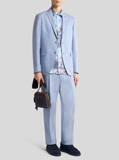 PAISLEY COTTON JACQUARD TROUSERS