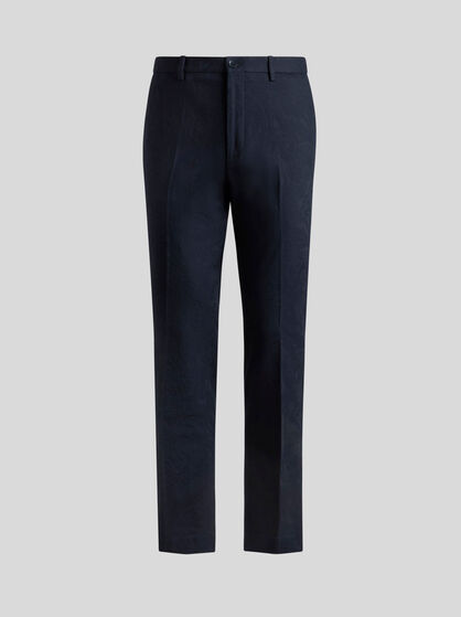 COTTON JACQUARD TROUSERS