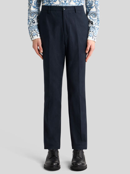 COTTON JACQUARD TROUSERS