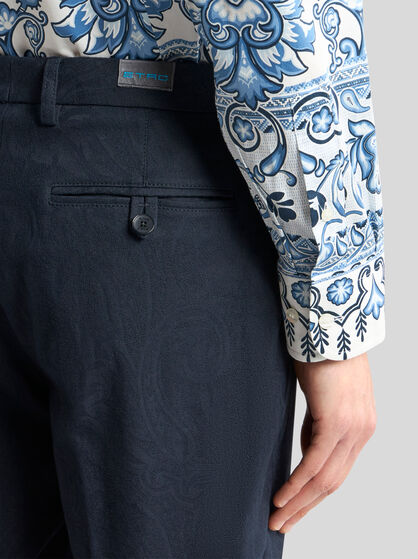 COTTON JACQUARD TROUSERS