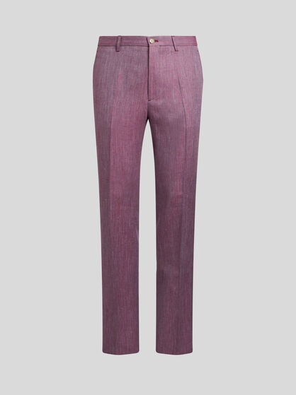 SLUB LINEN-BLEND TROUSERS