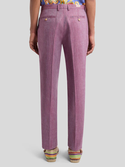 SLUB LINEN-BLEND TROUSERS