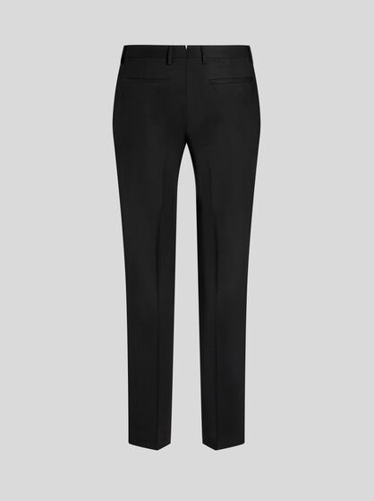 SLIM-FIT TROUSERS WITH SILK DETAILS