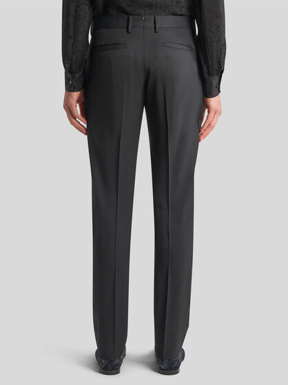 SLIM-FIT TROUSERS WITH SILK DETAILS