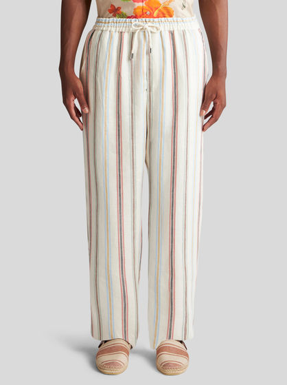 STRIPED LINEN TROUSERS | Trousers | ETRO