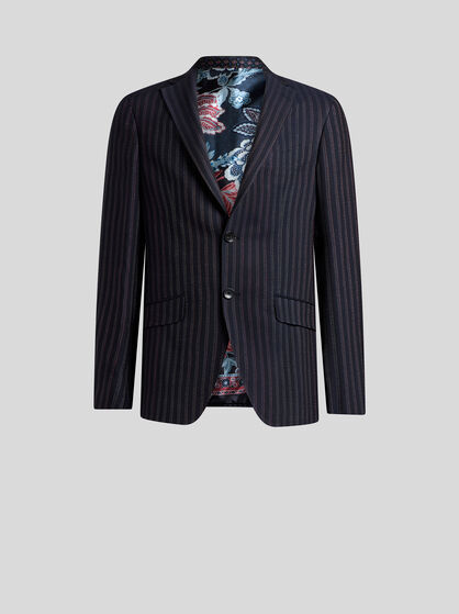 STRIPED WOOL-BLEND SUIT